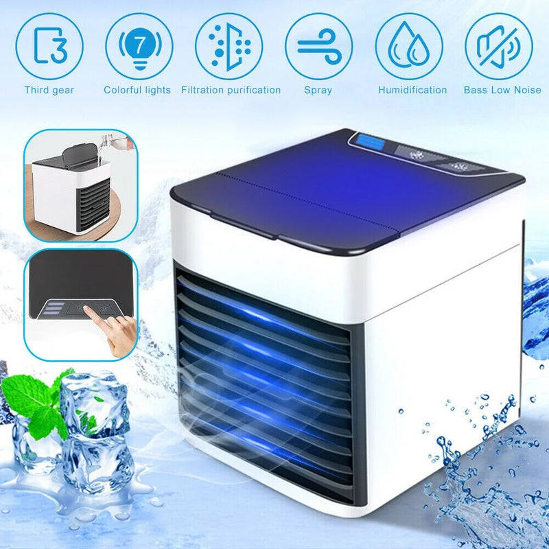 DAFUSHOP Mini Ar Condicionado Portátil Cooler Umidificador Climatizador Luz Led Clima Artic 3 Velocidades Refrigerador Pessoal